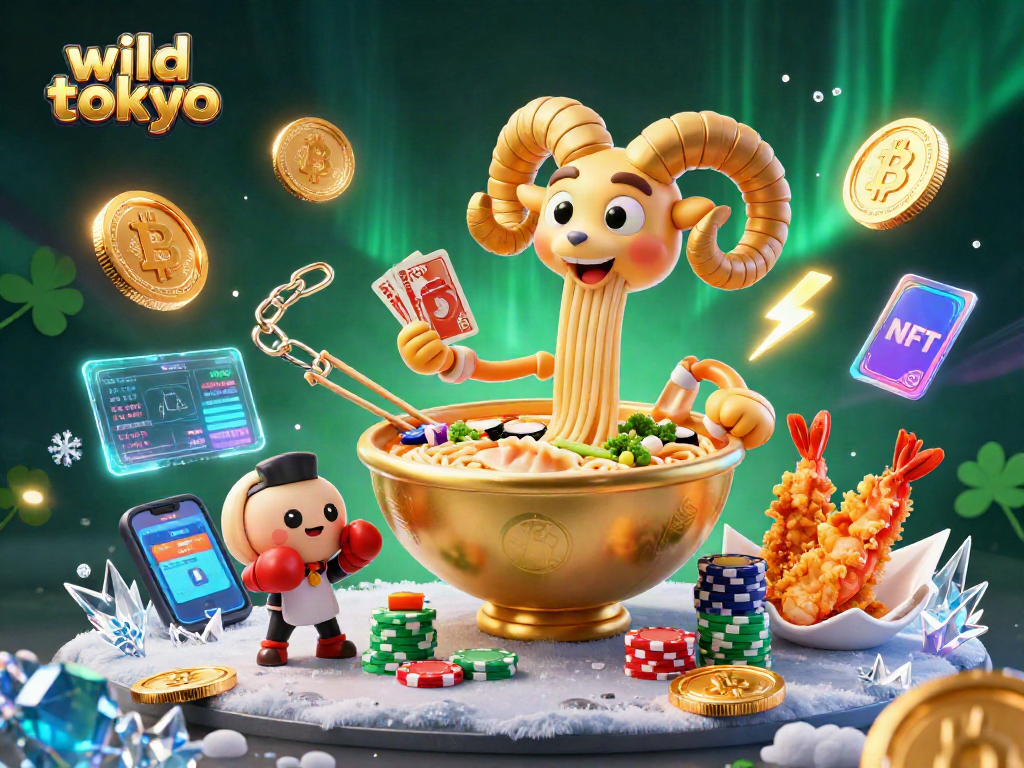 Experience exciting gameplay at wild tokyo with a vibrant 3D casino illustration.
