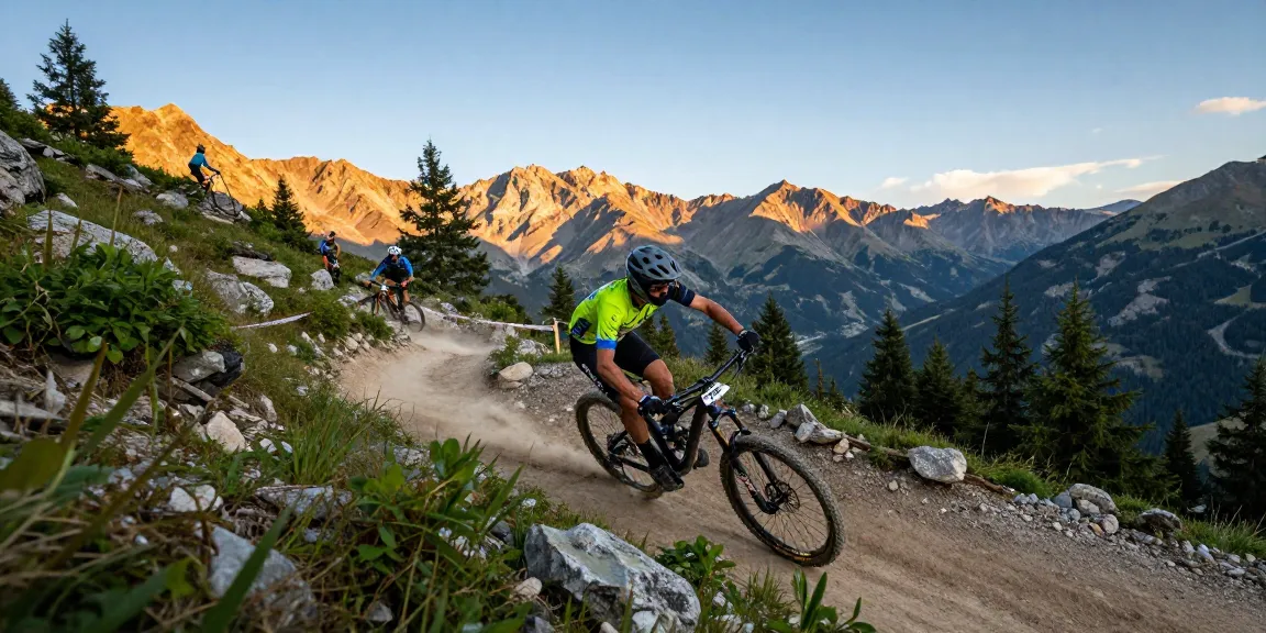 Mountain biking action during the 2026 MTB World Championships, emphasizing ciclismo and thrilling competition.